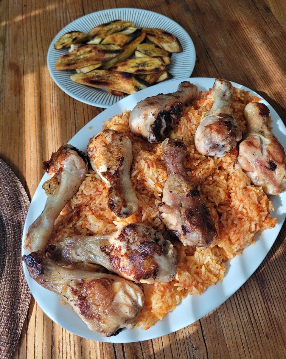 Nigerias nationalrätt Jollof rice.